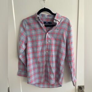 Vineyard Vines Boys whale shirt button down size medium